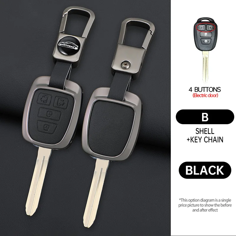 Zinc alloy leather TOY43/TOY47 2/3/4Buttons Remote Key Shell For Toyota Camry Avalon Corolla Matrix RAV4 Venza Yaris FOB Case