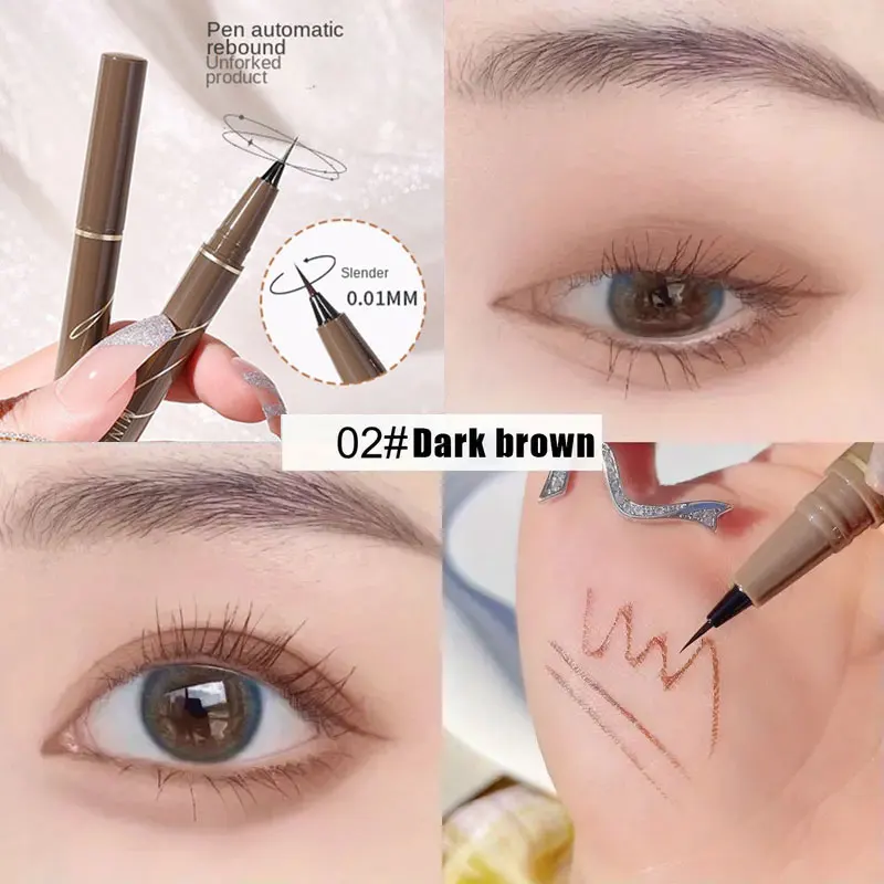 Ultra Thin Liquid Eyeliner, Waterproof Precise Liquid Eyeliner, Black/BrownColor Long Lasting Smooth Smudge Free LiquidEyeliner