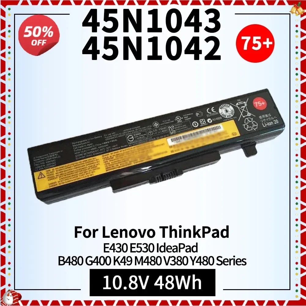 

45N1043 75+ Laptop Battery for Lenovo ThinkPad E430 E530 IdeaPad B480 G400 K49 M480 V380 Y480 Series L11S6Y01 L11L6Y01 L11M6Y01