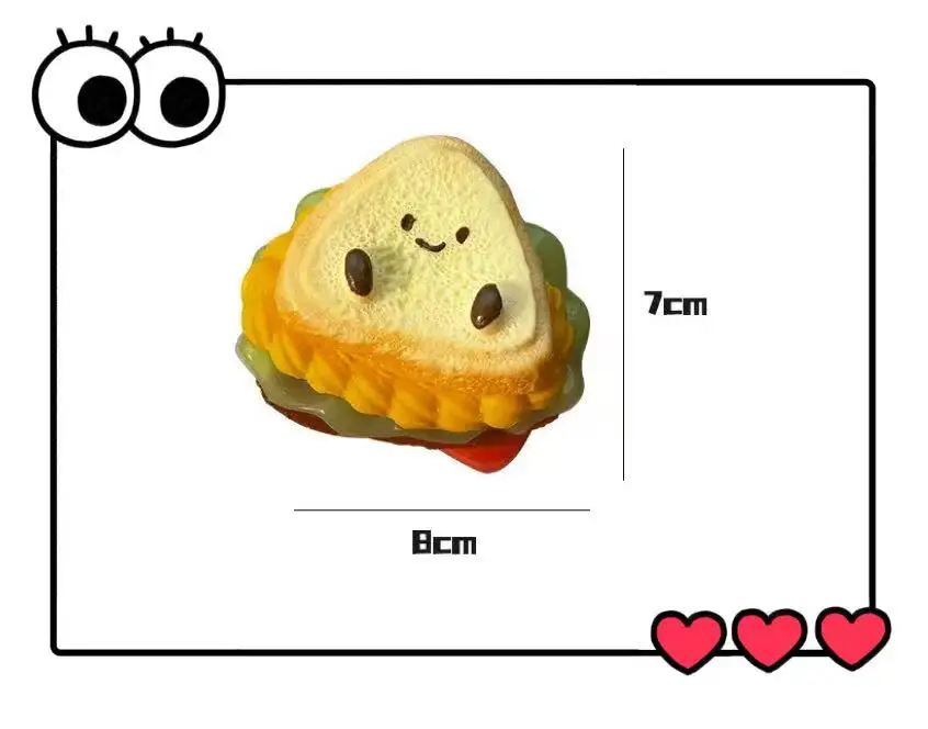 ของเล่นบีบสไลด์รูปแซนวิชเนื้อนุ่มหนาพิเศษ บรรเทาความเครียด สำหรับวัยรุ่นและผู้ใหญ่