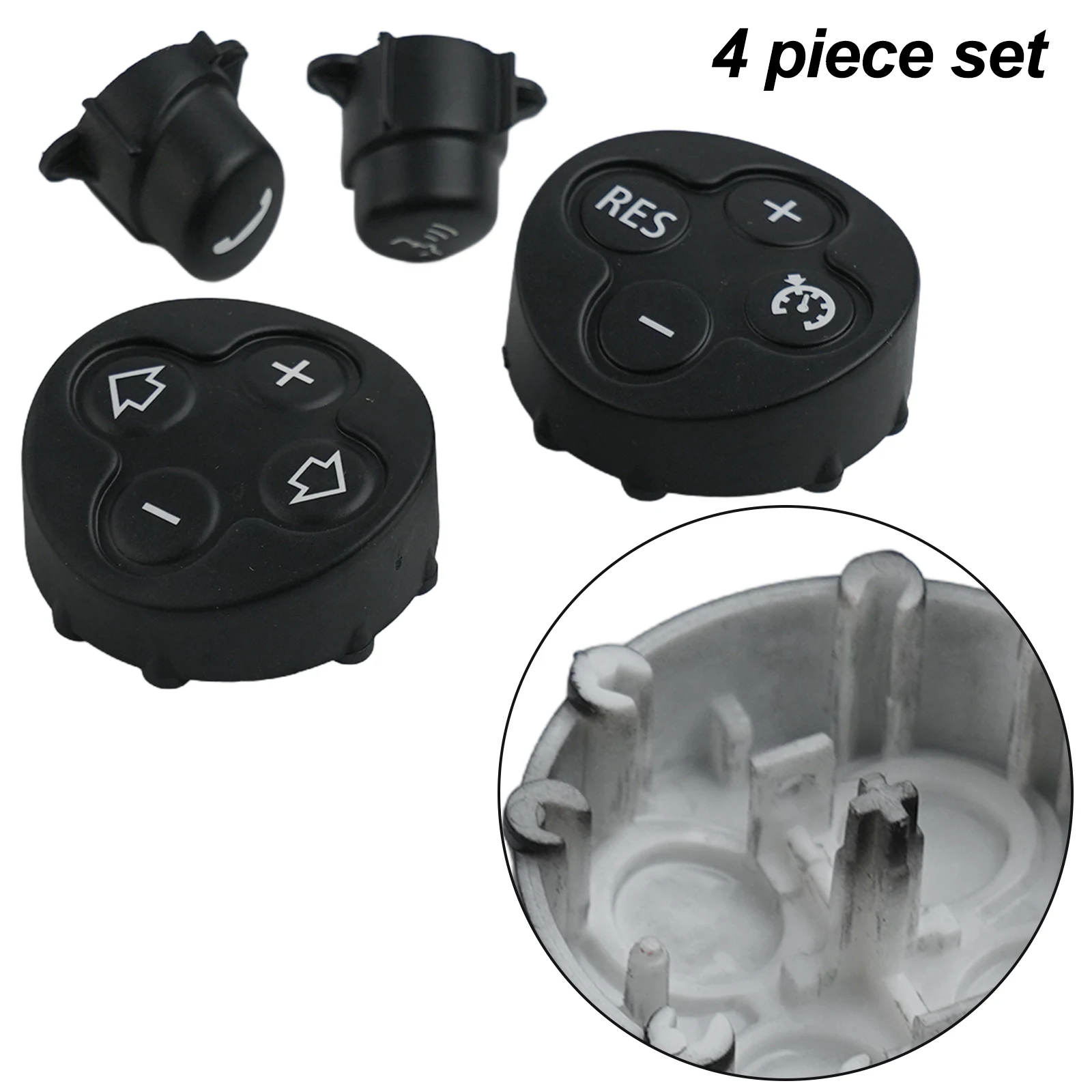 

4 Piece Set of Steering Wheel Multifunction Cruise Control Button Covers Designed for Mini Cars Model Compatibility
