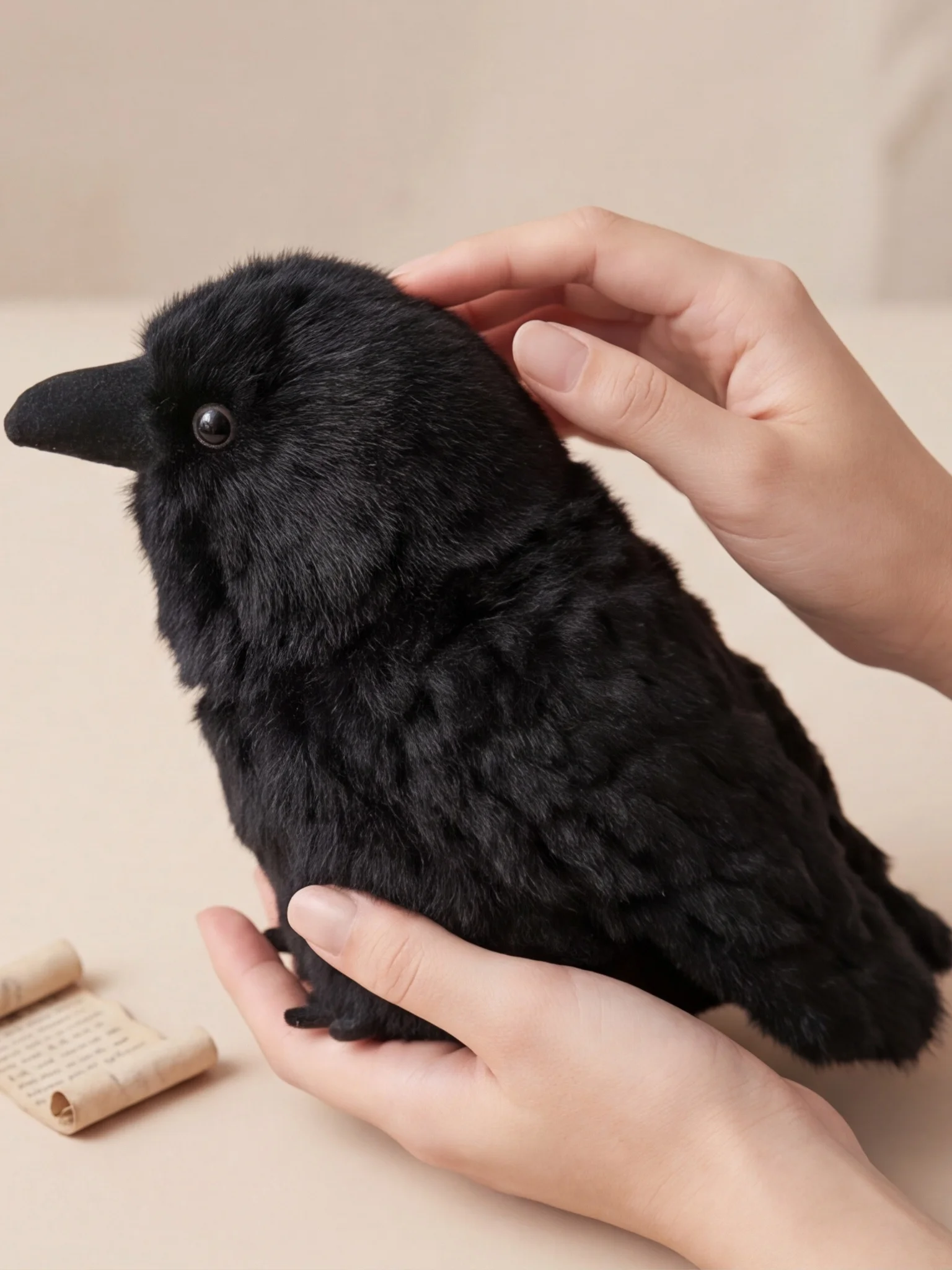 10cm 20cm Kawaii Czarny Wiewiór z Pluszu Realistyczna Wiewiórka Pluszowa Kreatywna Miękka Lalka Ptak dla Dzieci i Dorosłych Gotycki Wystrój Pokoju — 2