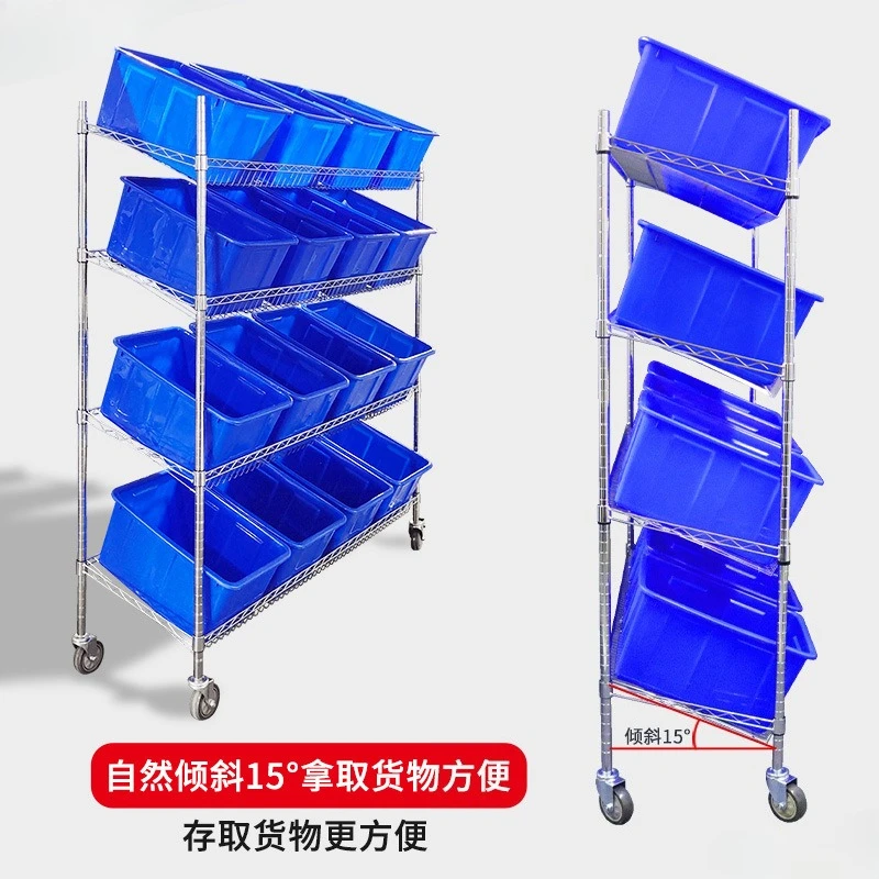 

Pick up truck with wheel mobile rack steel frame trolley warehouse baffle shelf