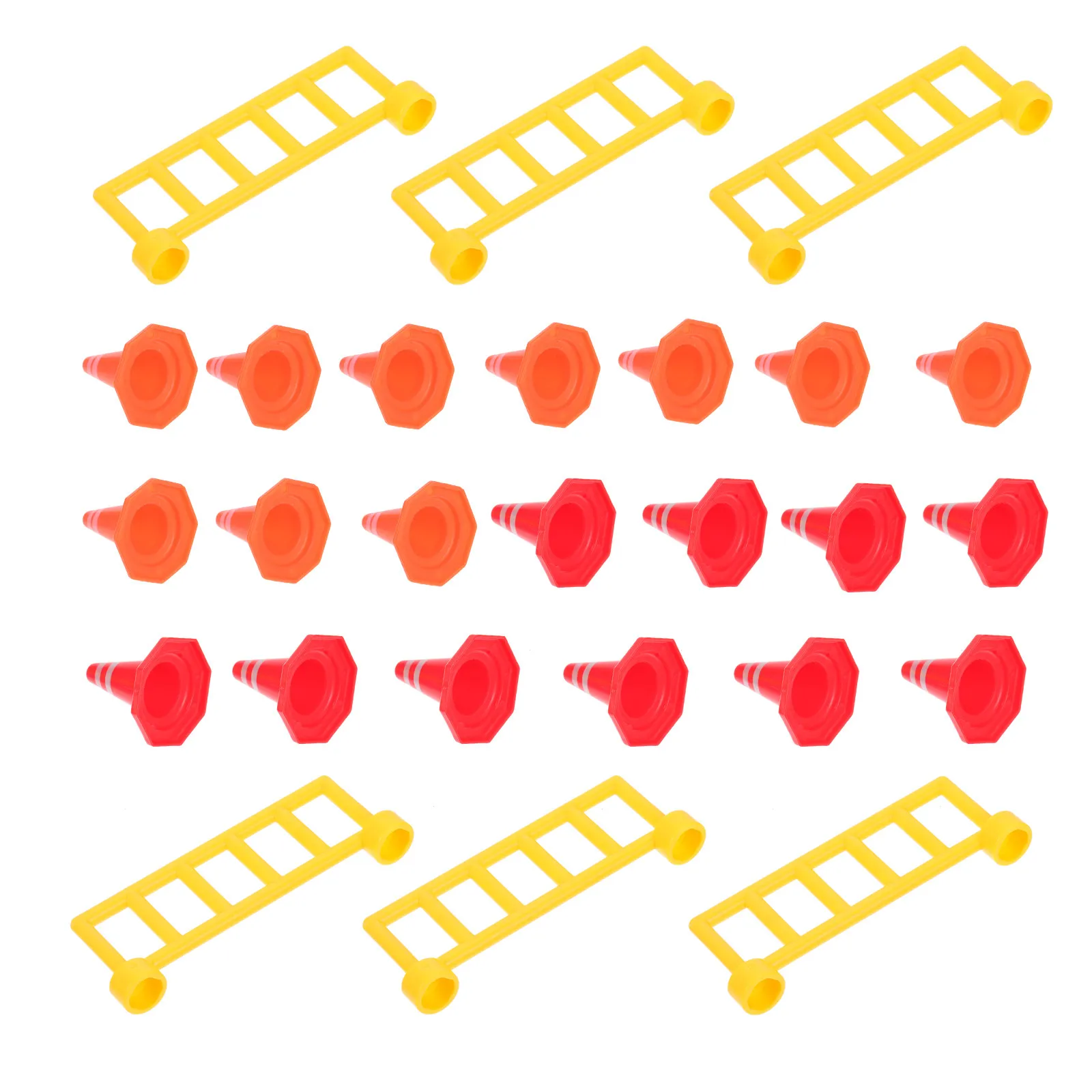 

Traffic Identification Props Premium Plastic Miniature Road Construction Safety Cones and Guard Bars for Kids Educational