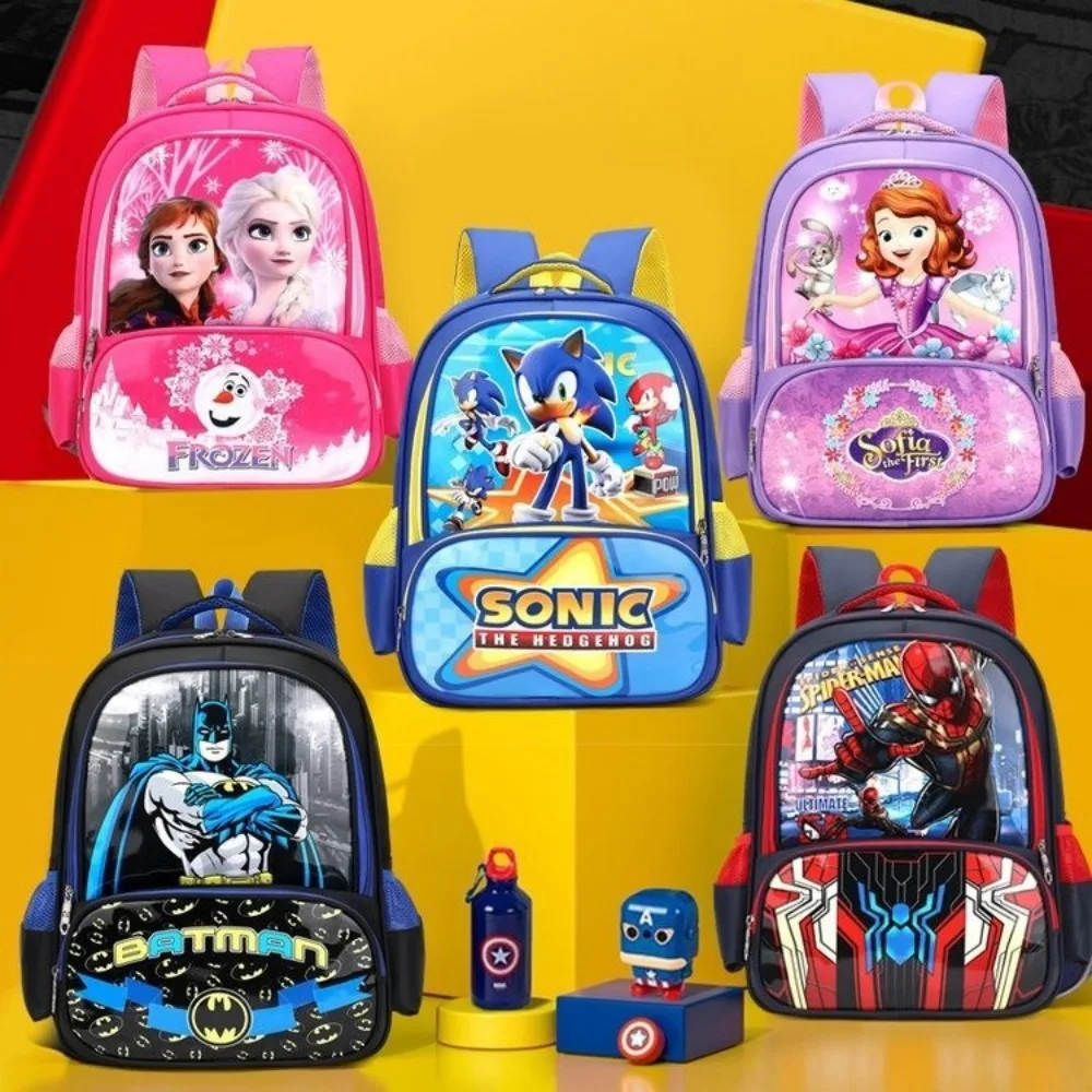 New Large Capacity Backpacks for Grades 2-6 Cartoon Load Reducing Nylon Waterproof Children\'s Primary School Student Backpacks