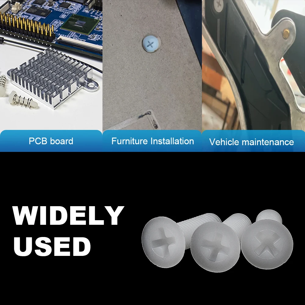 20-50 قطعة/الحزمة الصليب شقة رئيس البلاستيك آلة مسامير M2 M2.5 M3 M4 M5 M6 CSK رئيس مسامير النايلون الأبيض معزول فيليبس المسمار