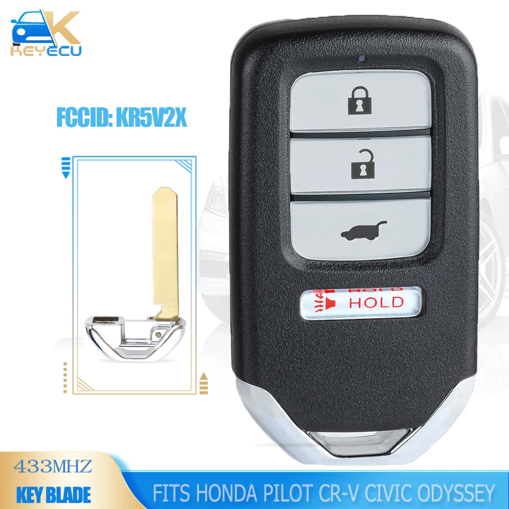 

Умный дистанционный ключ KEYECU KR5V2X 433 МГц ID47 для Honda Civic CR-V Odyssey Pilot 2016 2017 2018 2019 2020 A2C 97183500 72147-TGG-A11