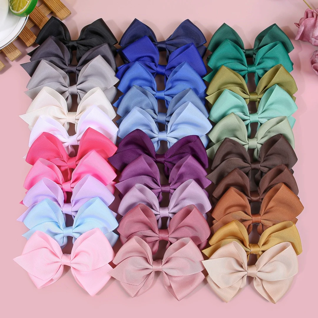 5pcs Cute Grosgrain Ribbon Hair Bows Clips for Girls Cute Hair Clips 30 Colors Hair Bows Barrettes Clips Kids Hair Accessories