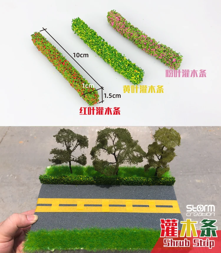 Länge 10 cm Strauch Streifen Gras Diy Sand Tisch Miniatur Modell Kits Für Die Herstellung Von Outdoor Zaun Materialien von Diorama 3 teile/los – Detail 4