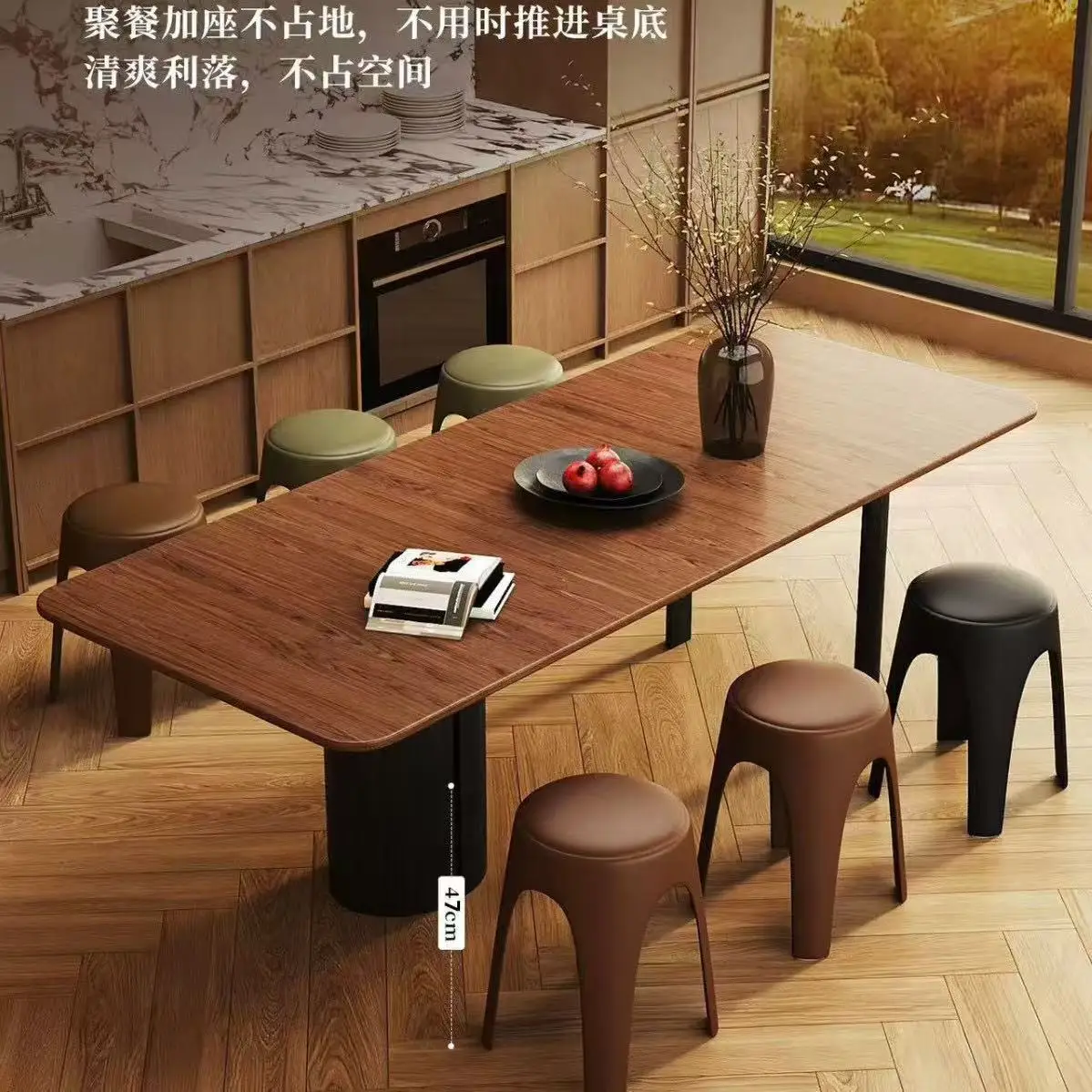 Plastic stools household living room dining room stackable high benches, wholesale guests and other seats