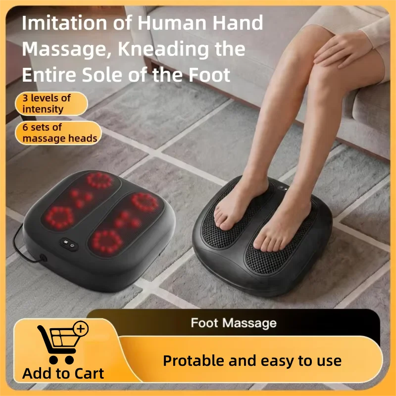 

Electric Shiatsu Foot Massager with Heat Portable Kneading Deep Tissue Massage Machine for Back And Feet Relaxation