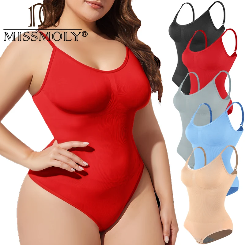 MISSMOLY Sexy Bodysuits Tummy Control Full Body Shaper Slimming Waist Trainer Corset Camisole Tops Shapewear Underwear Leotards