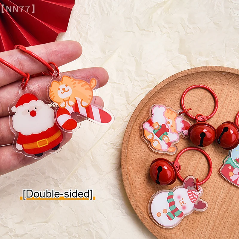 Cartoon Christmas Keychain Pendant Cute Fashion Christmas Tree Snowman Key Rings Kawaii Backpack Decoration Accessories