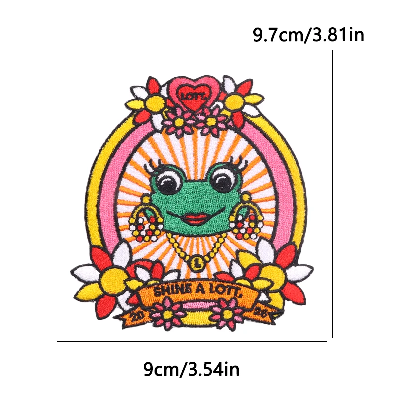 Netherlands Oeteldonk Iron On Embroidered Patches Design Frog Heart Leopard Crown Applique Patch For Clothes Backpack Accessory