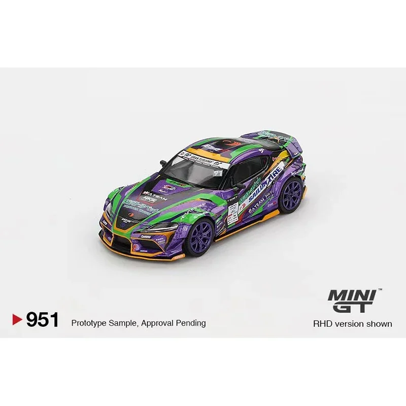 ما قبل البيع MINIGT 951 1:64 تويوتا GR Supra KUHL 2021 D1GP EVANGELION RACING D1 دييكاست ديوراما نموذج مجموعة اللعب