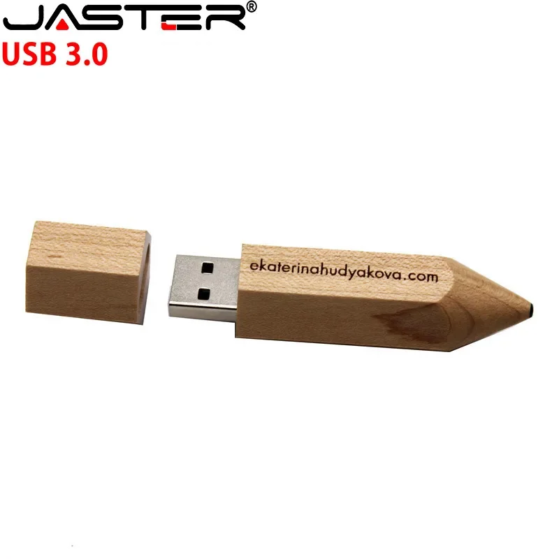 JASTER USB3.0 customer LOGO wooden pencil USB flash drive U disk creative gift pendrive 4GB 8GB 16GB 32GB memory stick wholesale