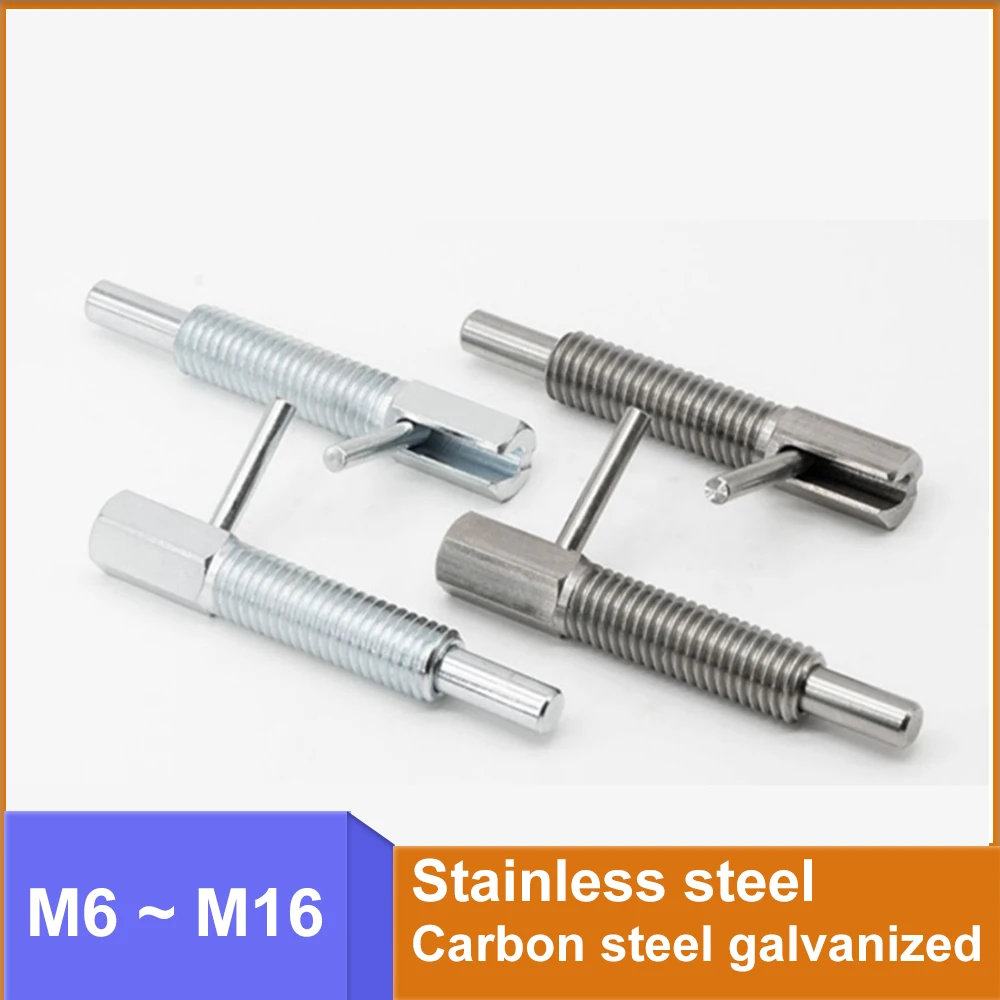 Hand Retractable Plungers Indexing Bolt M6 M8 M10 M12 M16 Spring Loaded Locating Pin Stainless Steel / Carbon Steel