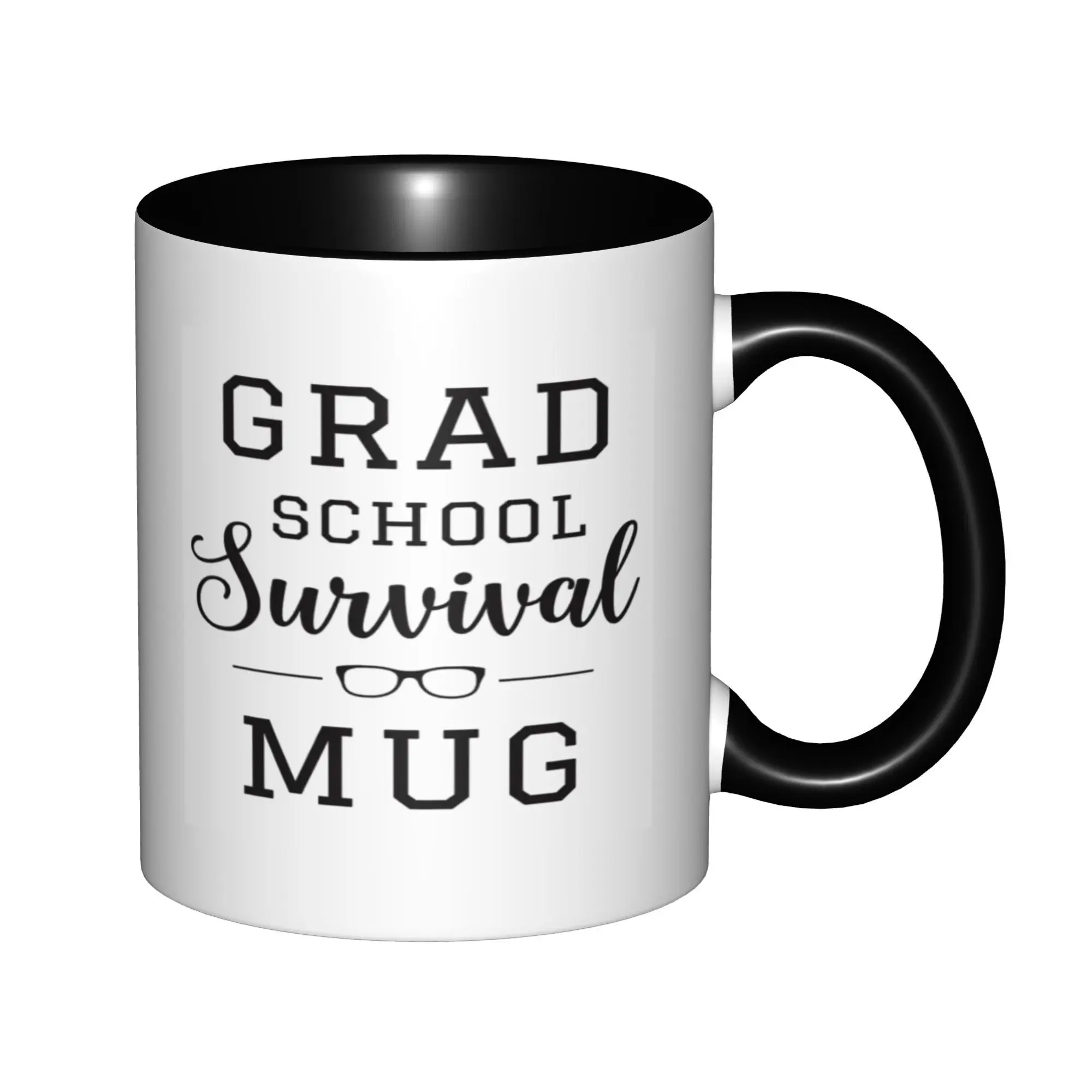 

Grad School Survival Mug Mugs With Black Handle Birthday Coffee Mugs Ceramic Tea Cups 11oz