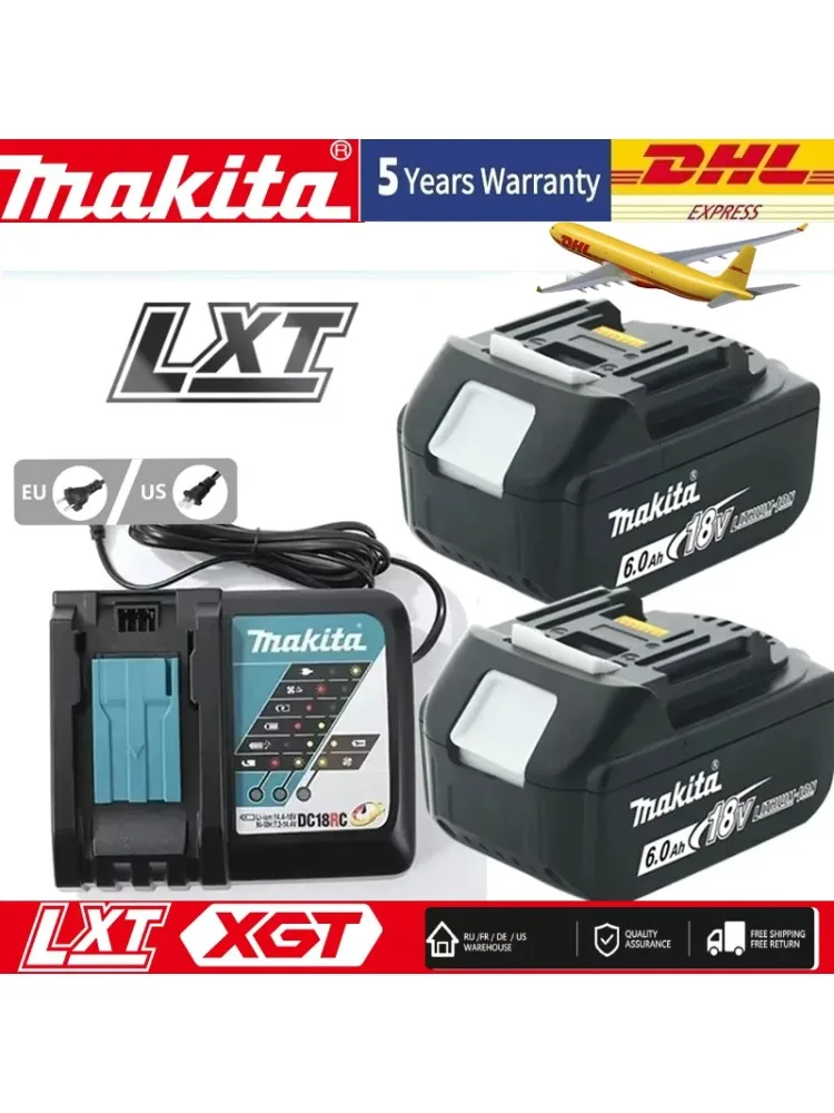 Makita Originele 18V Batterij 6Ah Oplaadbare Accu voor Elektrische Gereedschappen 18V Makita met LED Li-ion Vervangende Batterij LXT BL1860B BL1860 BL1850 - afbeelding 2