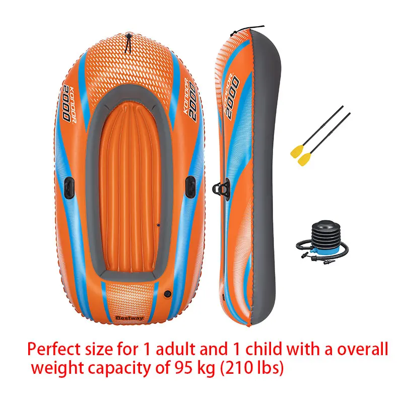 Bestway 61136/61140/61142/61146 1-3 คน Heavy Duty Inflatable Kayak - ยาวนาน PVC ล่องแก่งผจญภัยเรือสําหรับที่น่าตื่นเต้น