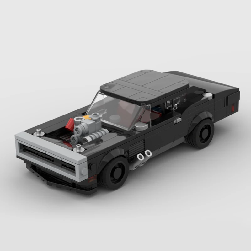 City Sports Car Model MOC Building Bricks Speed Hypercar 1970 Modular Technology Gifts Holiday Toys Suit Assemble Display