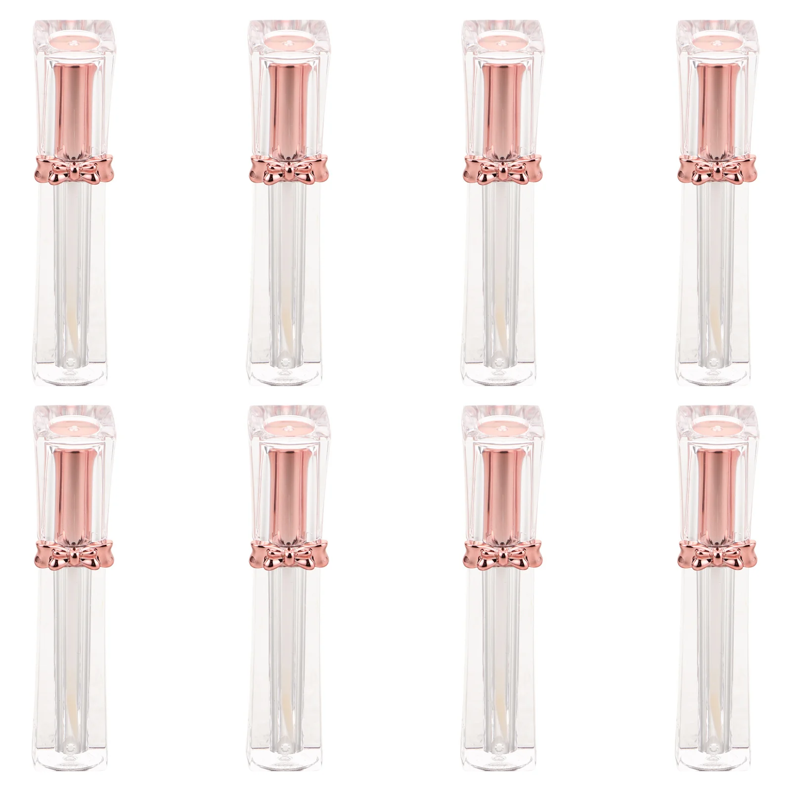 Tubes de brillant à nœud papillon de 3.5Ml, 8 pièces, conteneurs en plastique transparents rechargeables pour baume à lèvres, Tube à presser, bouteille d'huile pour les lèvres de voyage