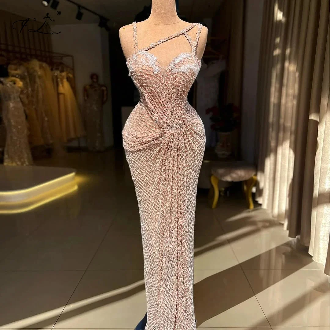 

Вечернее платье с перекрещивающимися бретелями, плиссированное платье с вафельным узором, украшенное бисером, платье русалки, розовое коктейльное платье 2026