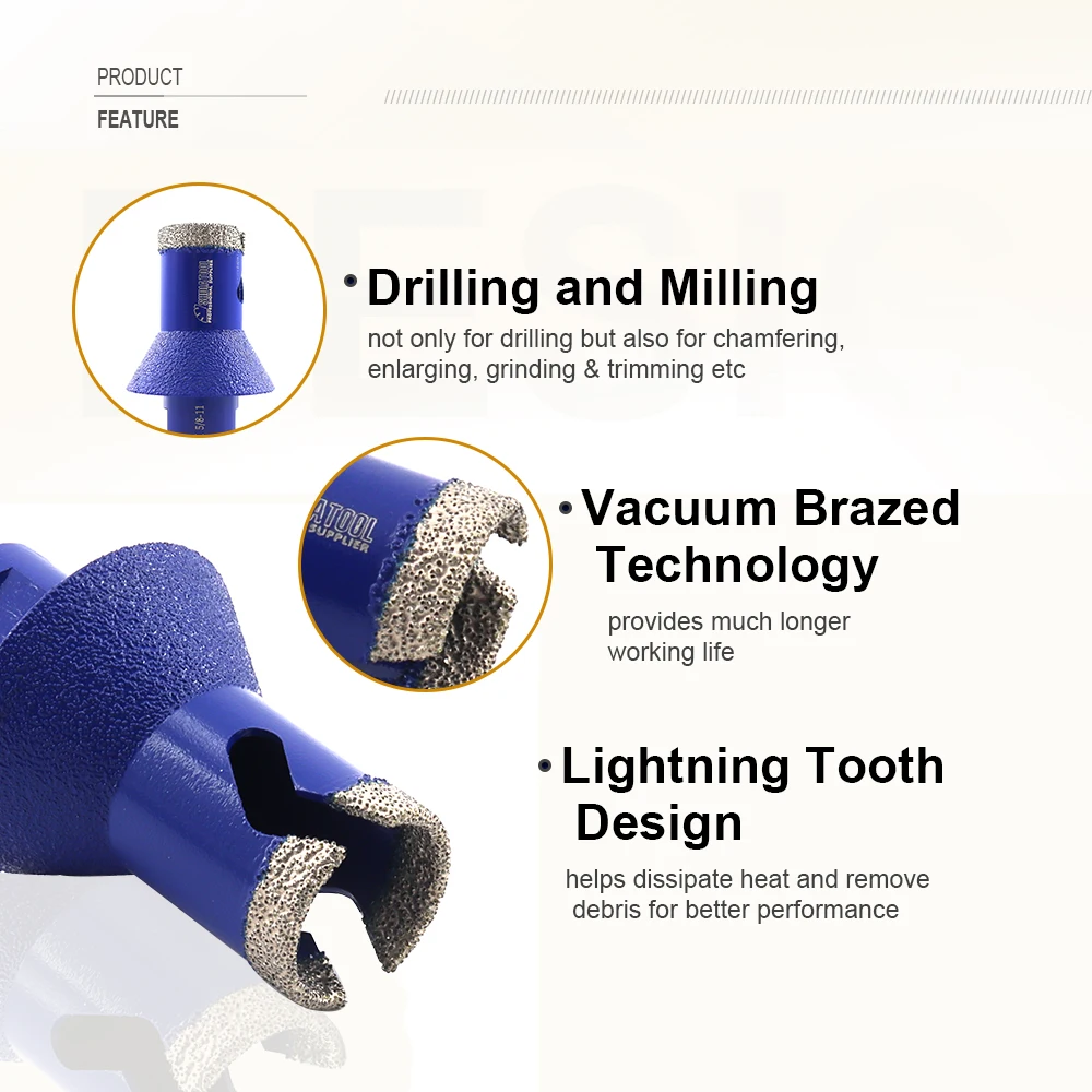 SHDIATOOL 2pcs Dia25mm M14 Diamond Drilling Tile Core Bits Milling Chamfer Ceramic Marble Granite Masonry Grinding Crown Hole