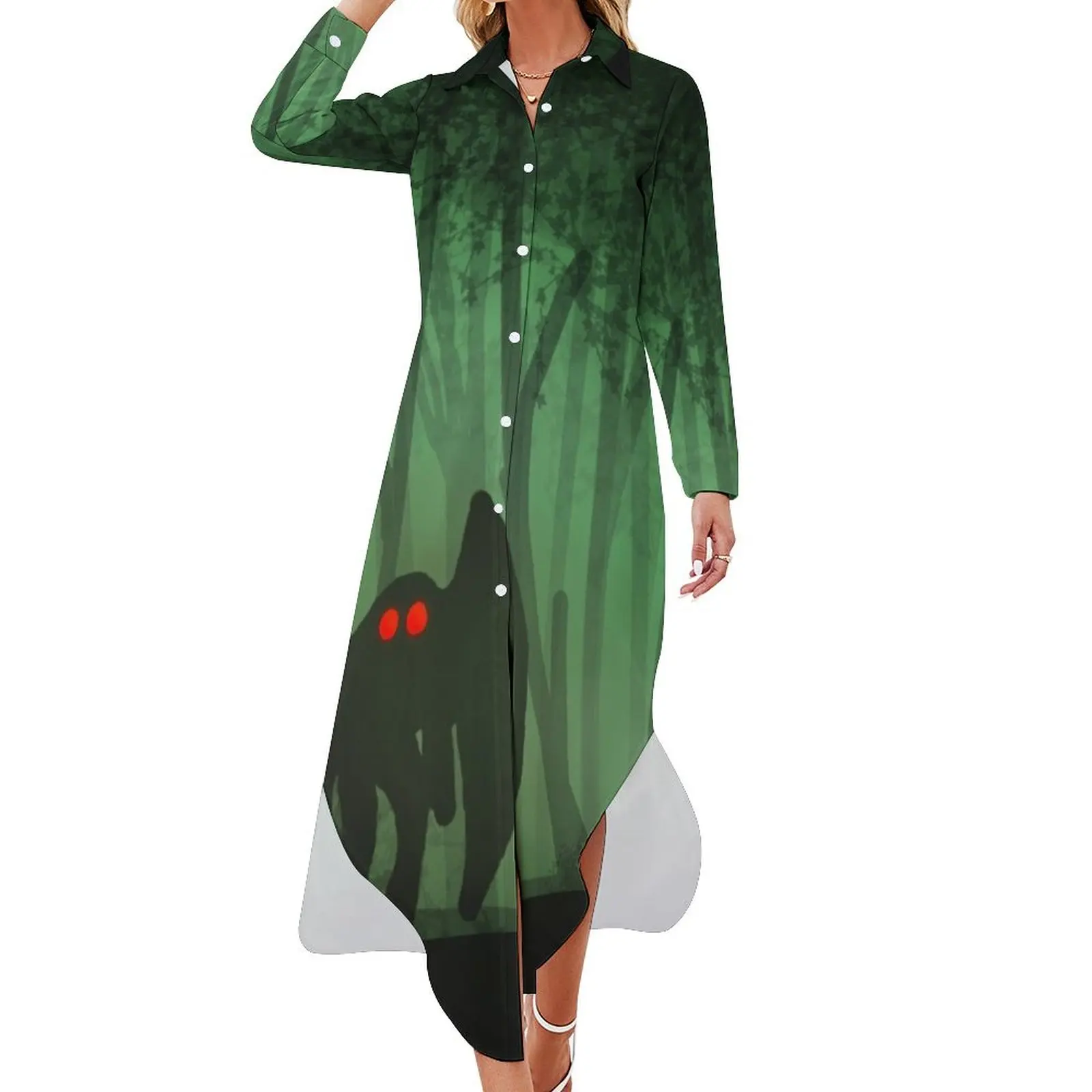 

Mothman on a walk Long Sleeved Shirt Dress loose summer dress evening dress birthday for women luxury 2024