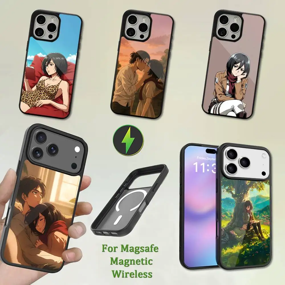 

A-attack On T-Titan M-Mikasa Phone Case For iPhone 13,12,11,16,15,17,14,Pro,Max,Plus,Mini,Magsafe,Magnetic Wireless Charging