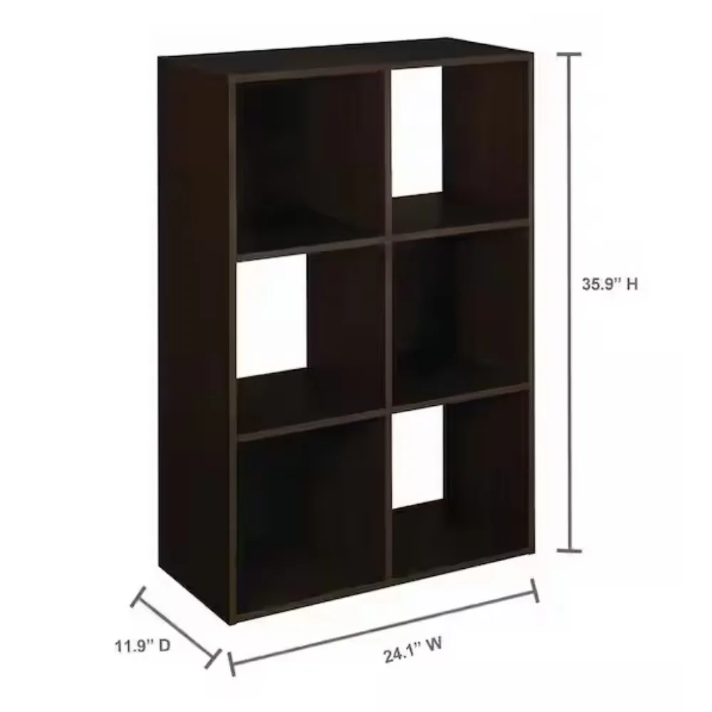 6 Cube Storage Shelf Organizer Bookshelf, Stackable, Vertical or Horizontal, Easy Assembly