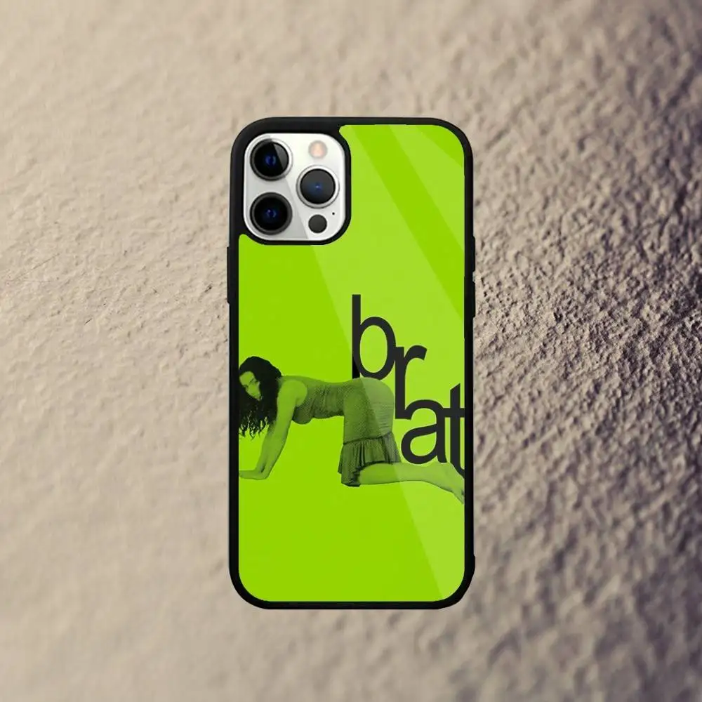 حافظة هاتف Charli XCX Brat لهاتف iPhone 17,16,15,14,13,12,11,Pro,Max,Plus,Mini,SE4,E شحن لاسلكي Magsafe مغناطيسي