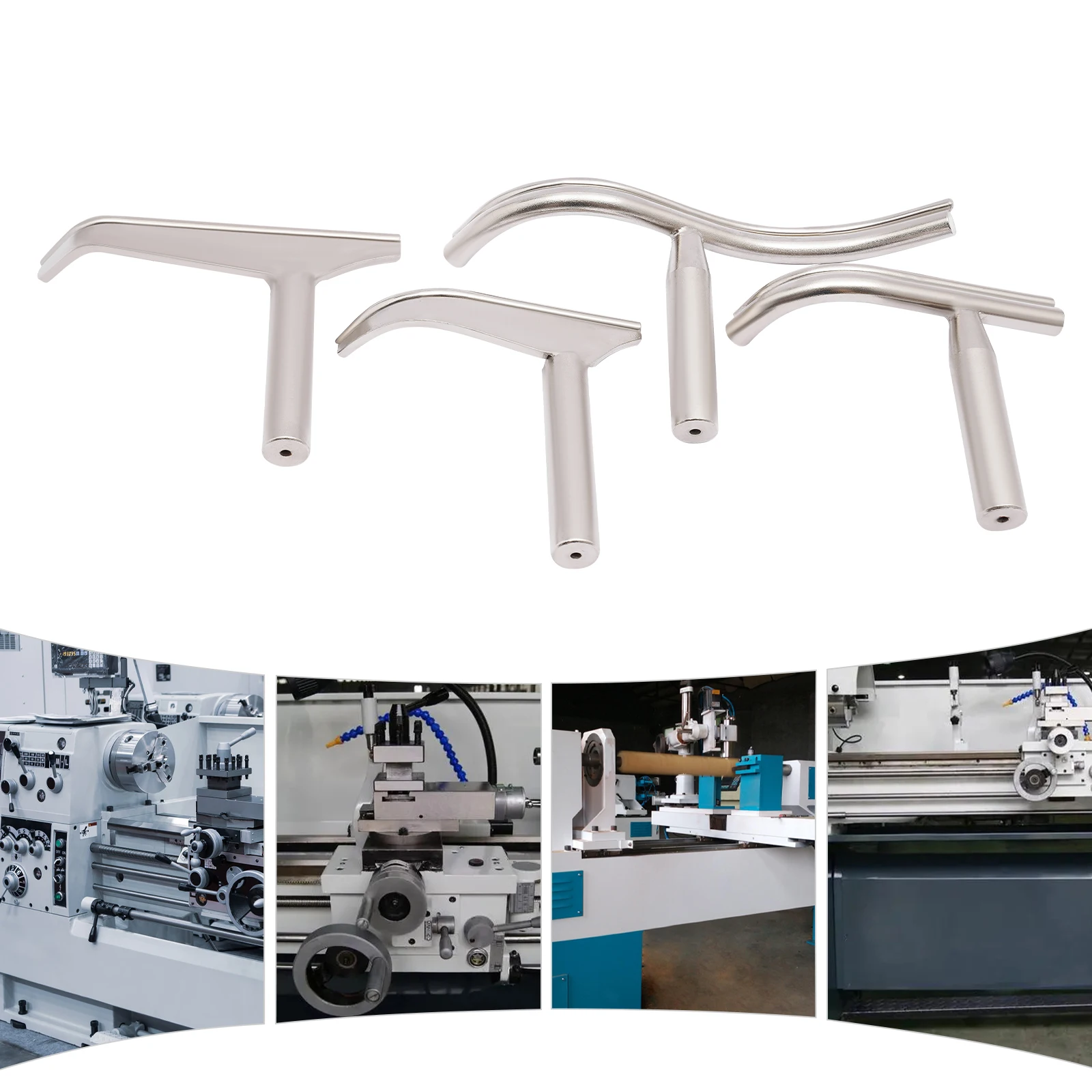 

Silver Lathe Tool Holder Set, 4-Piece #45 Steel Bending Tool Holders, 25mm Column Diameter, for Precision Turning & Metalworking