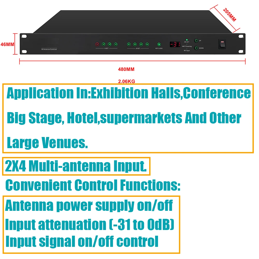 Leicozic MT990 Antenna Distributor System 8 Channel Power Distribution 470-970MHz NO Signal Dead Zones Suitable For Large Venue - Image 2