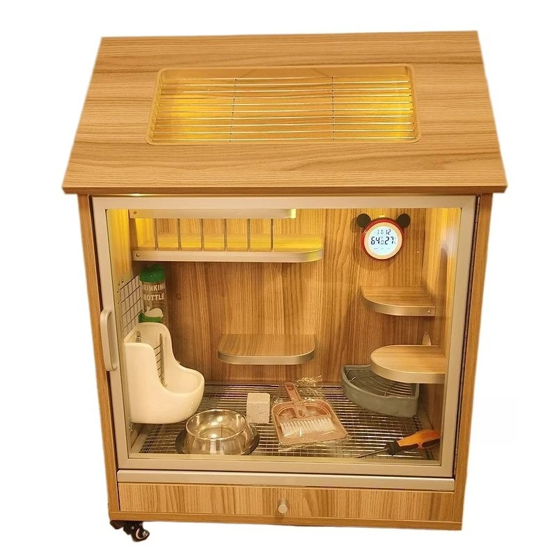 Chinchilla special cage squirrel flower branch mouse solid wood ecological board villa cabinet cage pet cabinet