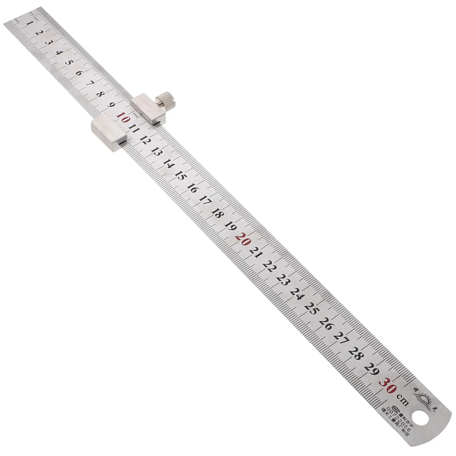 

1Set Premium Stainless Steel Ruler Thickened Metal Measuring Ruler with Smooth Sliding Positioning Block for Carpentry