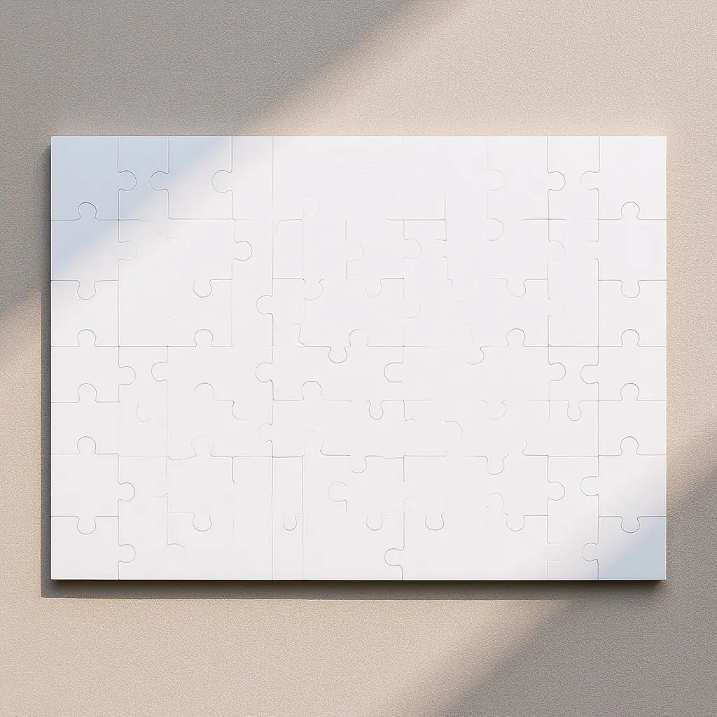 

8 Sheets Thermal Transfer Blank Puzzle Pieces Wooden DIY Sublimation Jigsaw Puzzle Blanks for Custom Image Printing