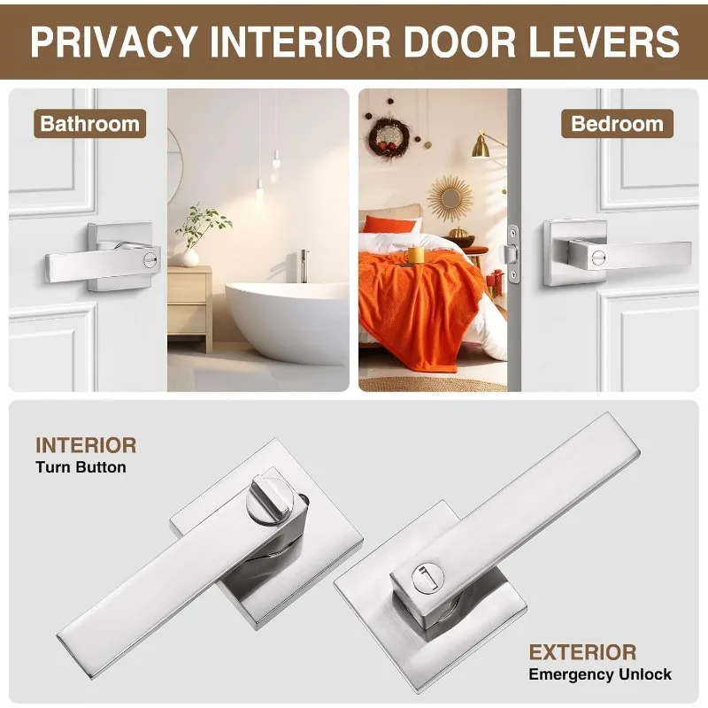 Keyless lock cover, door handle, indoor door handle, storage room, bathroom cover, double-sided keyless flat lever