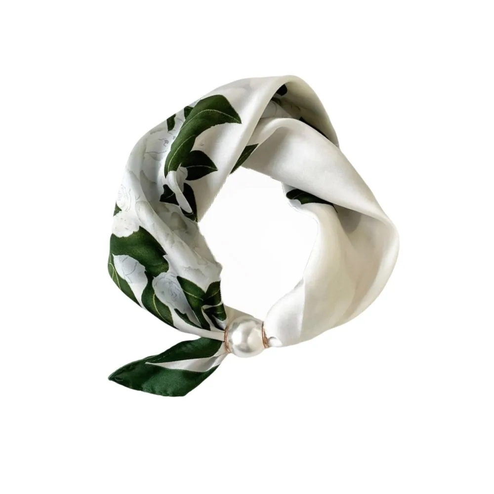 Luxury Lightweight Silk Scarf Breathable Artistic Magnetic Clasp Scarf Versatile Soft Thin Scarf Summer Season