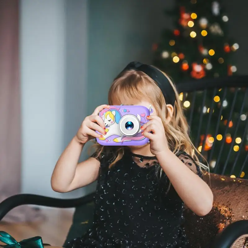 Gravador de Vídeo Educacional para Crianças, Câmera de Brinquedo com Estojos de Silicone, Presentes de Natal e Aniversário