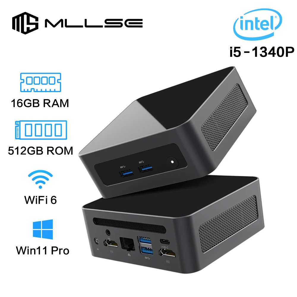 Mini PC G5,Intel i5 1340p,Windows 11 Pro,12th,DDR4,16GB RAM,512GB ROM,wifi 6 bt5.2,デスクトップコンピューター