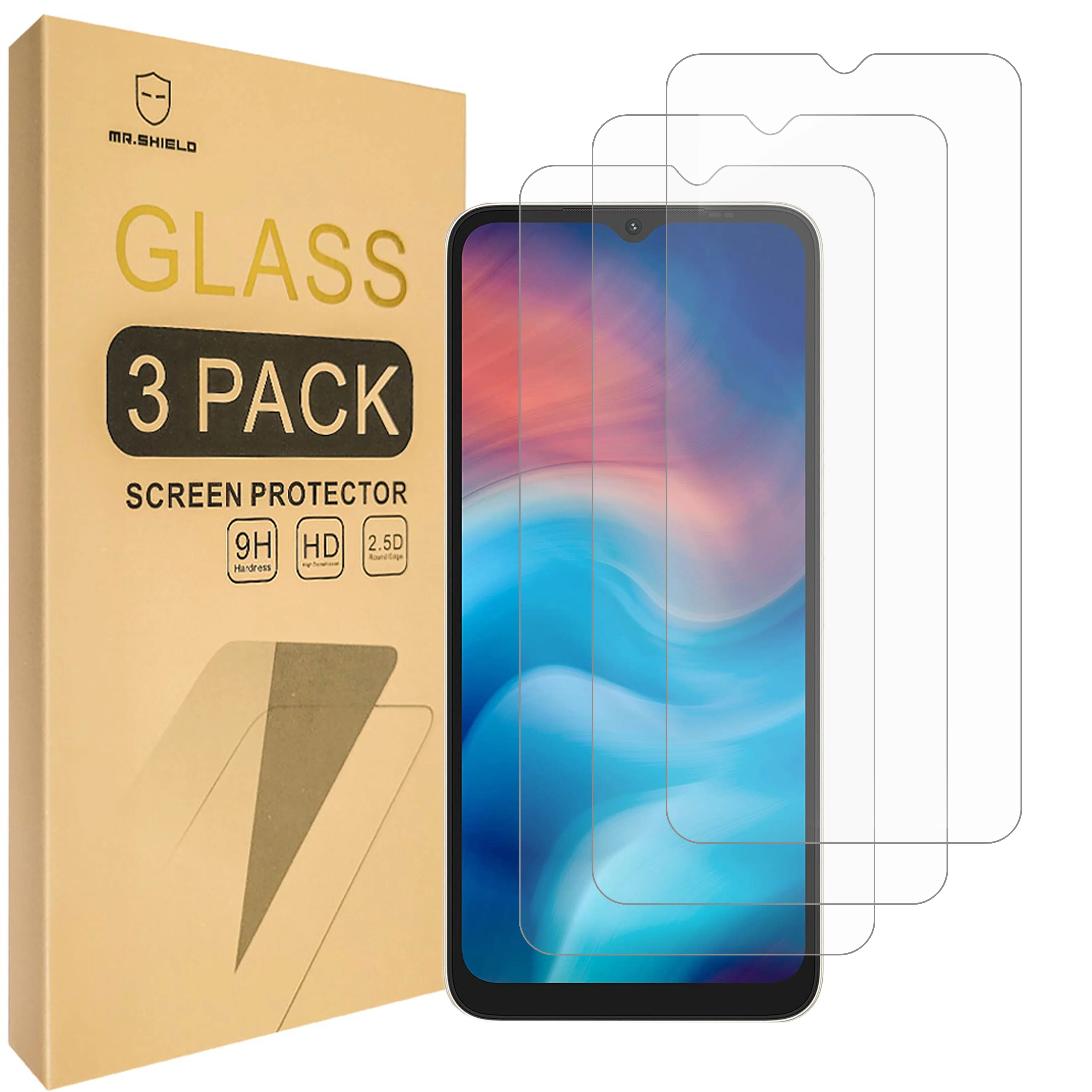 

Защитная пленка Mr.Shield [в 3 упаковках] для экрана UMIDIGI G1 [закаленное стекло] [Японское стекло с твердостью 9H] Защитная пленка для экрана