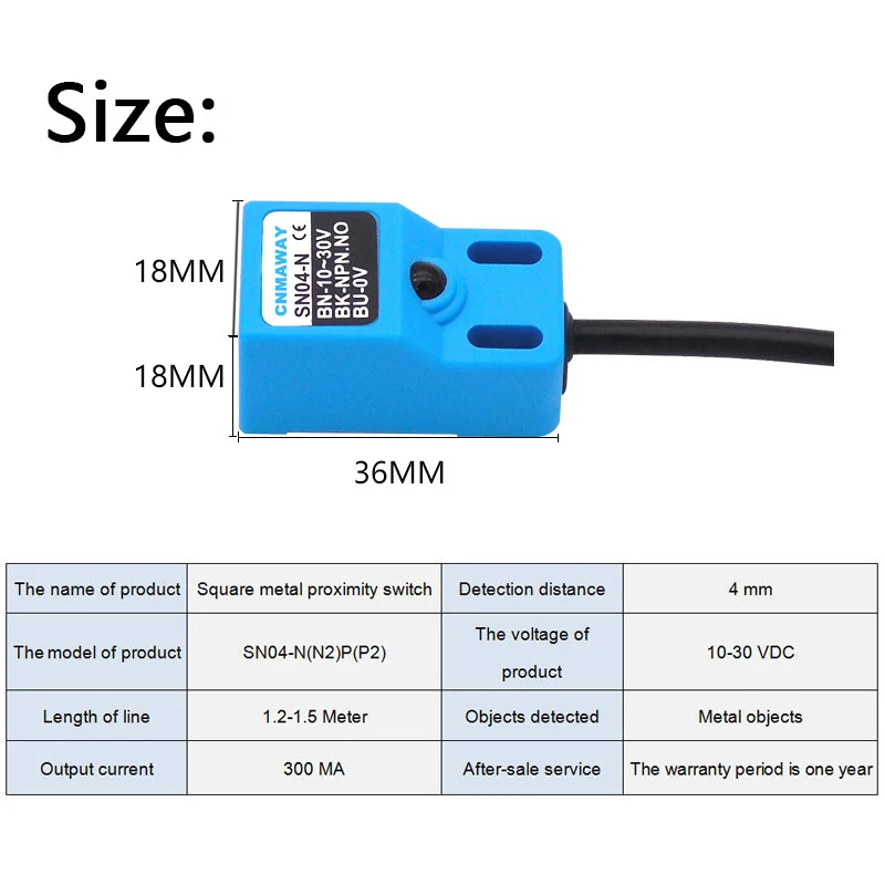 1Pc Metal detection sensor SN04-N Proximity switch for metal inspection SN04-N2 SN04-P SN04-P2 SN04-Y1 Y2 D1 D2 NPN PNP NC NO