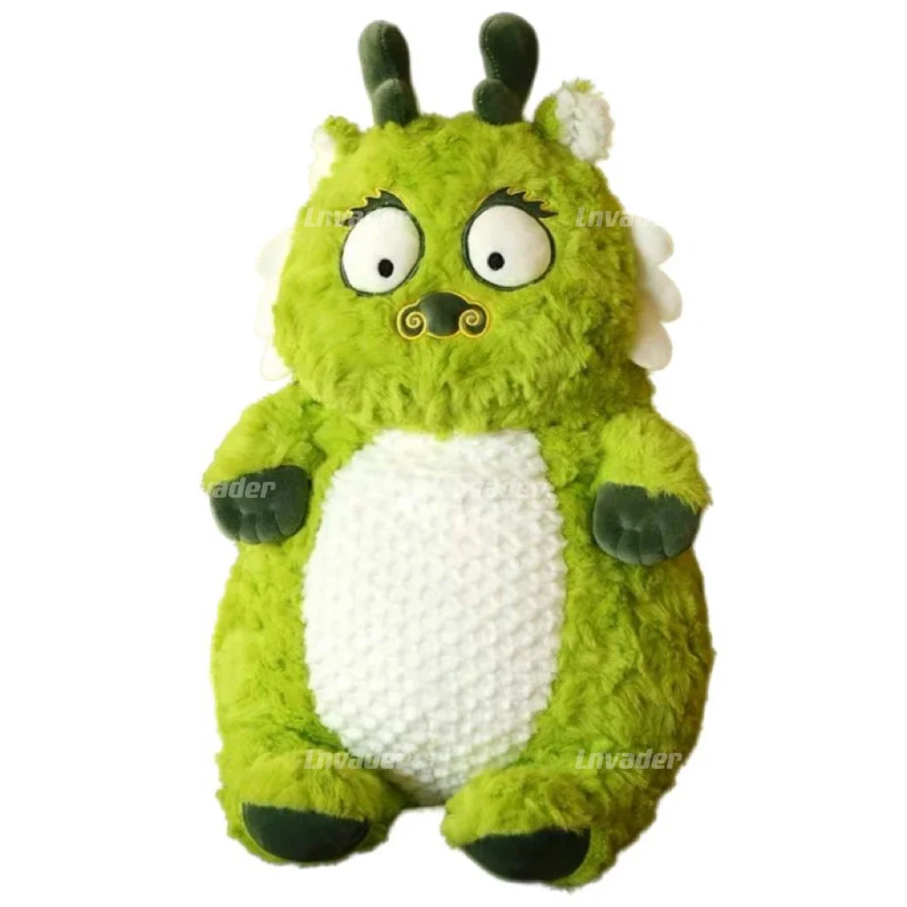 Kawaii Cartoon Tradition Dragon Doll Plush Toy Cute Oriental Green Dragon Bed Sleeping Throw Pillow Soft Birthday Gift For Kids