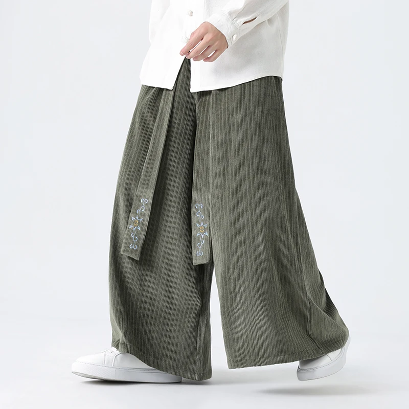 

Autumn Men Oversized Corduroy Pants Men Loose Harem Pants Overweight Sweatpants High Quality Male Casual Brand Trousers