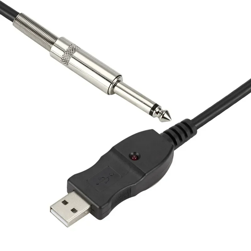 مقبس 6.5 ملم إلى محول صوت USB محول جيتار باس إلى كابل تسجيل USB للكمبيوتر الشخصي