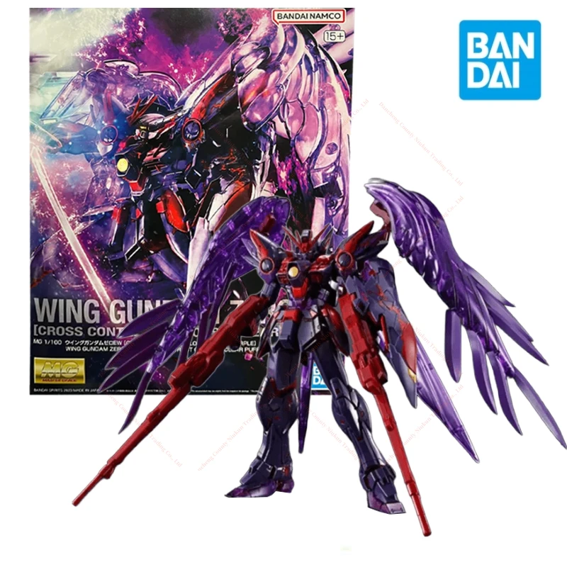 Bandai Gunpla Mg 1/100 Xxxg-00W0 Wing Gundam Zero Ew Cross Contrast Colors Clear Purple Assembly Model Anime Robot Kits Models