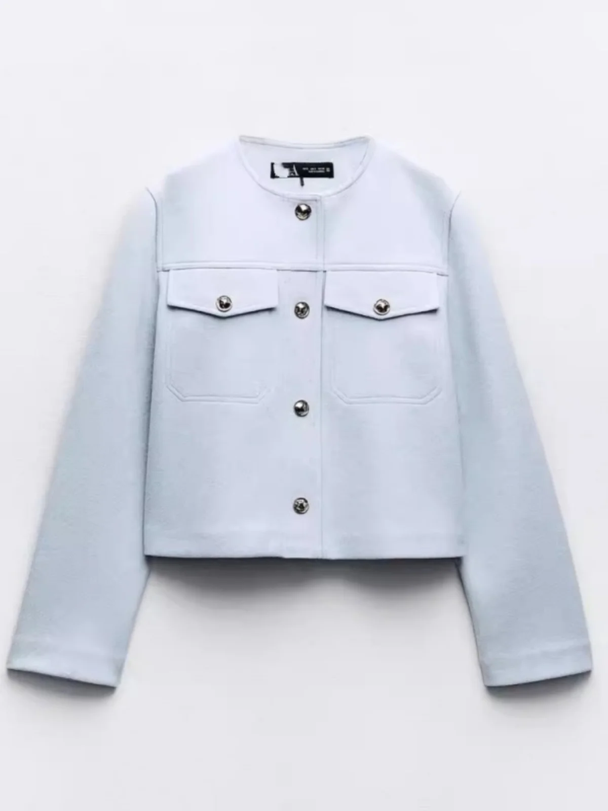 

Ele ort round Ne Jaet Outerwear Soft Material Spring Autumn New Arrival Comfortable Commute Sle Pure Color Polyes...