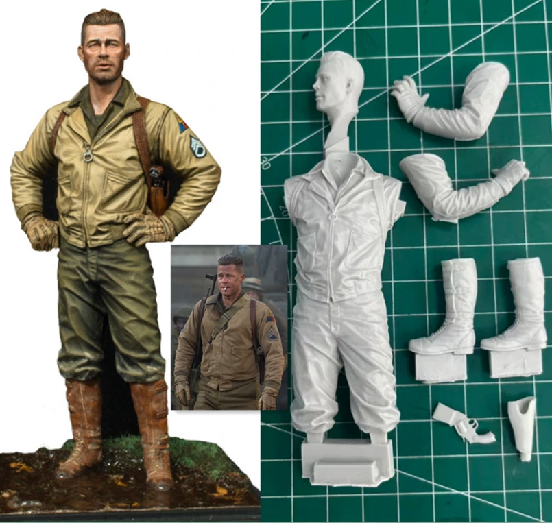 1/16 Maßstab Druckguss-Figur eines US-Panzerkommandanten aus Kunstharz, zusammengebautes Modellbausatz, historische Militärminiaturen, unmontiert und unbemalt