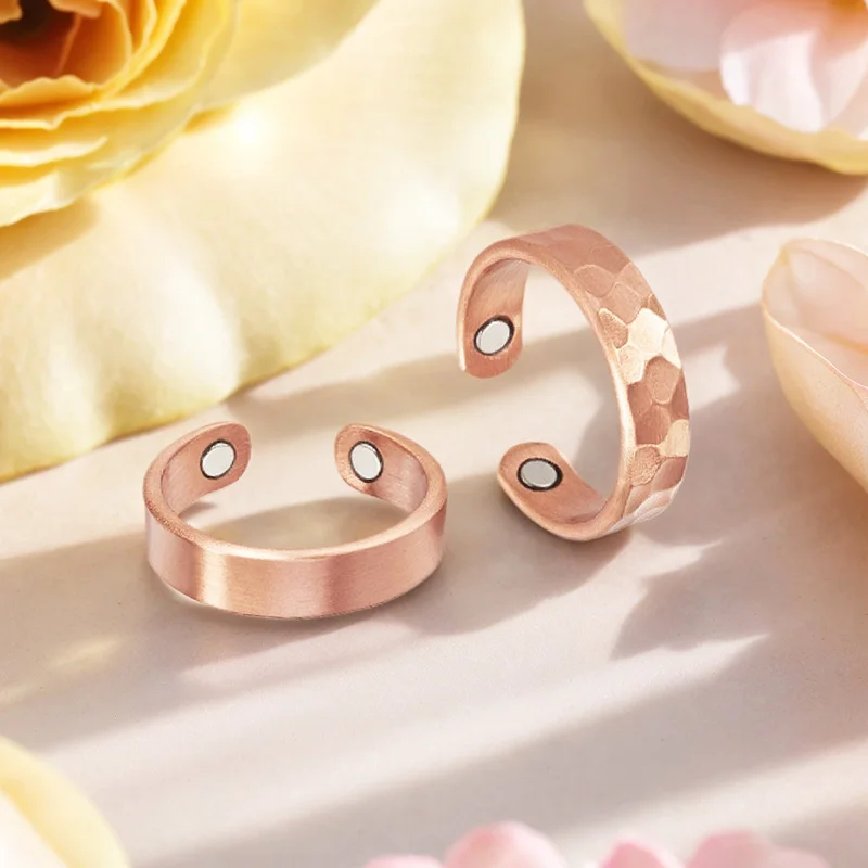 Simple Magnetic Rings for Women Pure Copper Material Design Comfortable Fit for Fingers Valentine and Mother's Day Jewelry